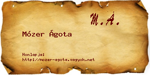 Mózer Ágota névjegykártya